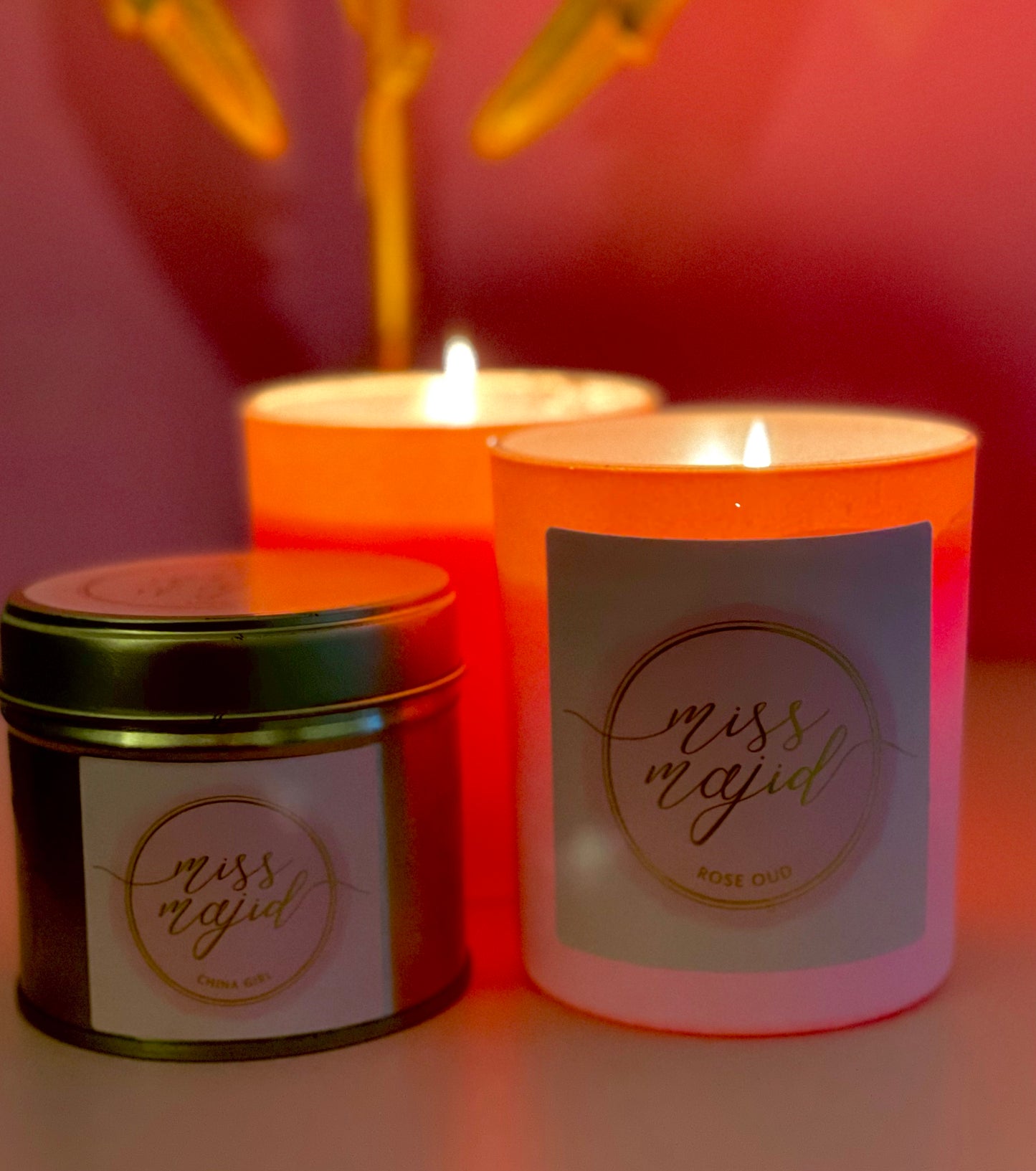 Rose Oud candle in a Tin